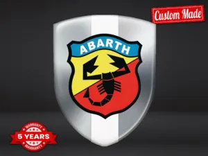 Fiat Abarth Autocollants Résine Look Perso Étiquettes Haut de Gamme